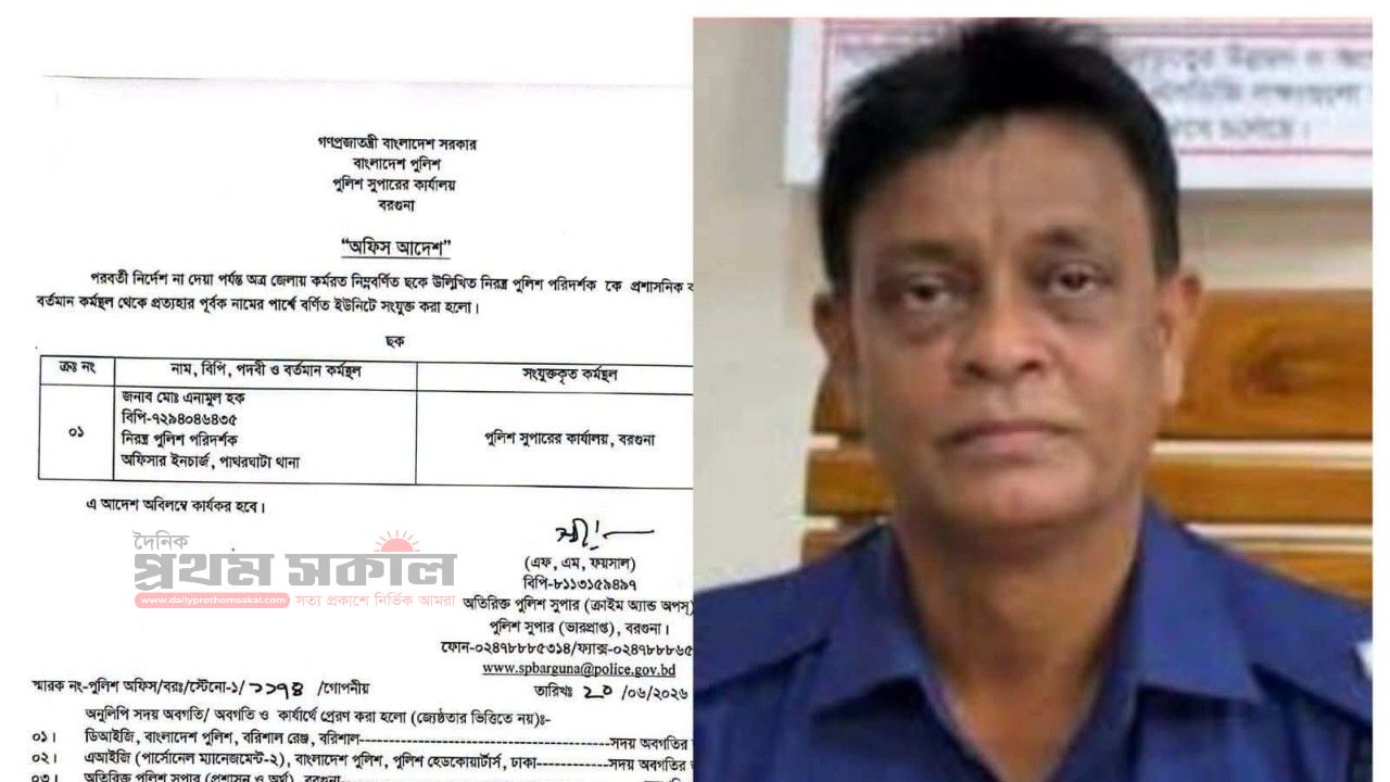এসিড মামলার বাদীকে কটূক্তির অভিযোগ,পাথরঘাটার ওসি প্রত্যাহার